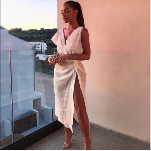 ZARA MIDI ASYMMETRIC TOP WITH KNOT V-NECK XS - Picture 1 of 7